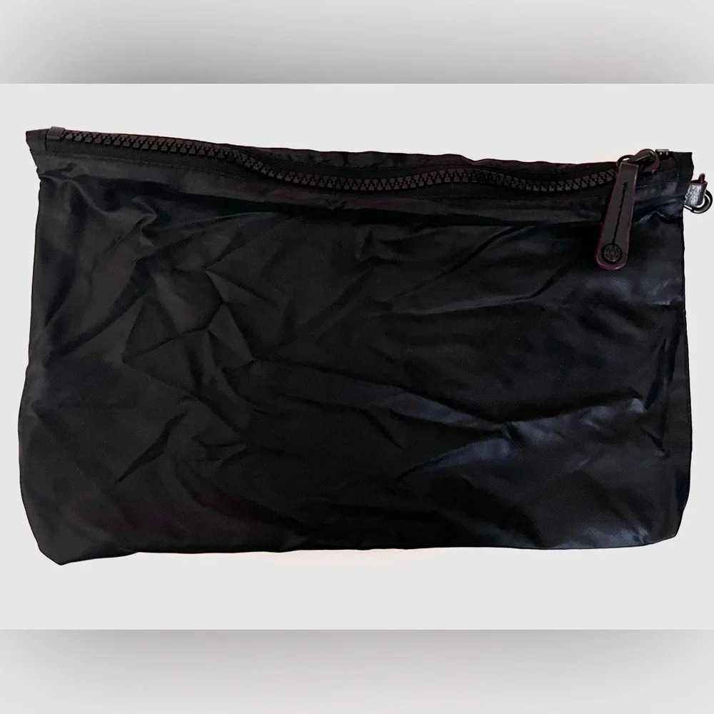 MZ Wallace Black Nylon Logo Zip Cosmetic Bag